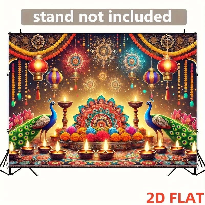 ผ้าแขวนผนังลายโคมไฟนกยูงเทศกาล - Lighting Decoration For Diwali บทวิจารณ์และราคา