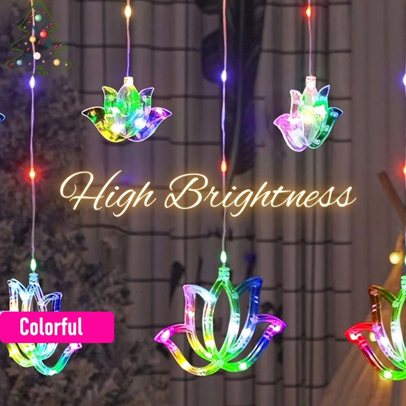 ไฟประดับม่านรูปดอกบัว 4 เมตร 8 - Lighting Decoration For Diwali บทวิจารณ์และราคา