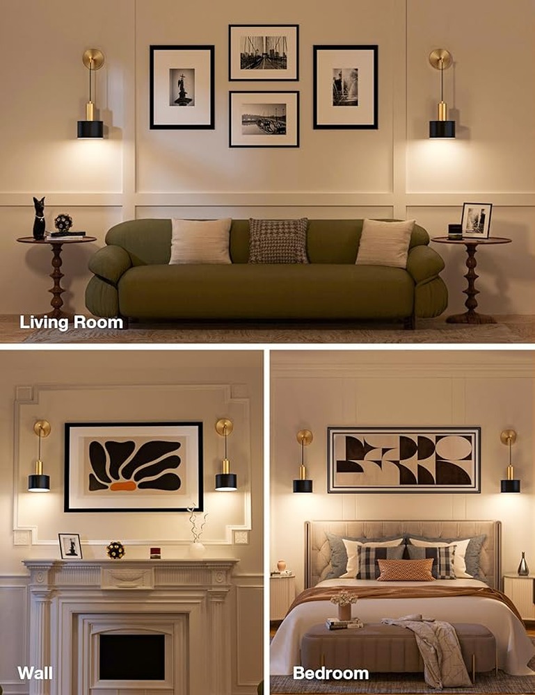 ชุดโคมไฟติดผนังสีทองสองชิ้น ใช - Decor Lighting Solution บทวิจารณ์และราคา